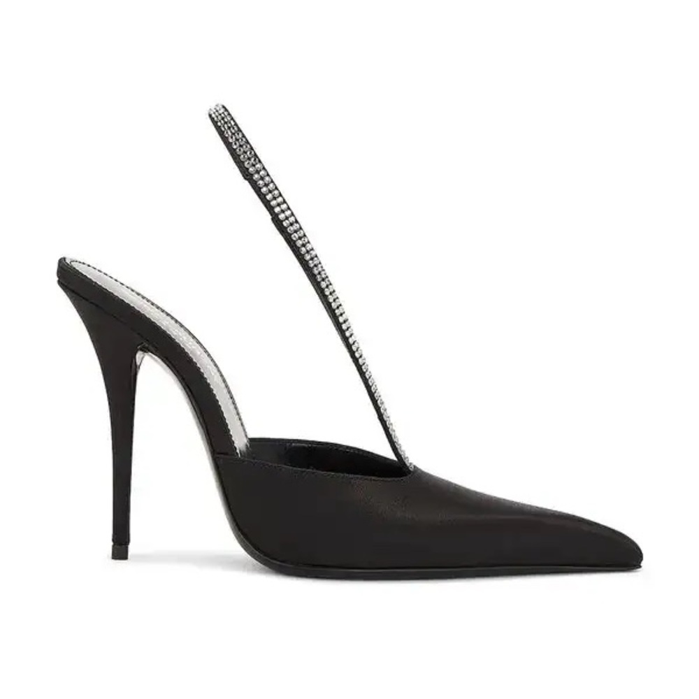 SAINT LAURENT Chacha Pump in Nero & Crystal Velvet New in Box! - Picture 1 of 16